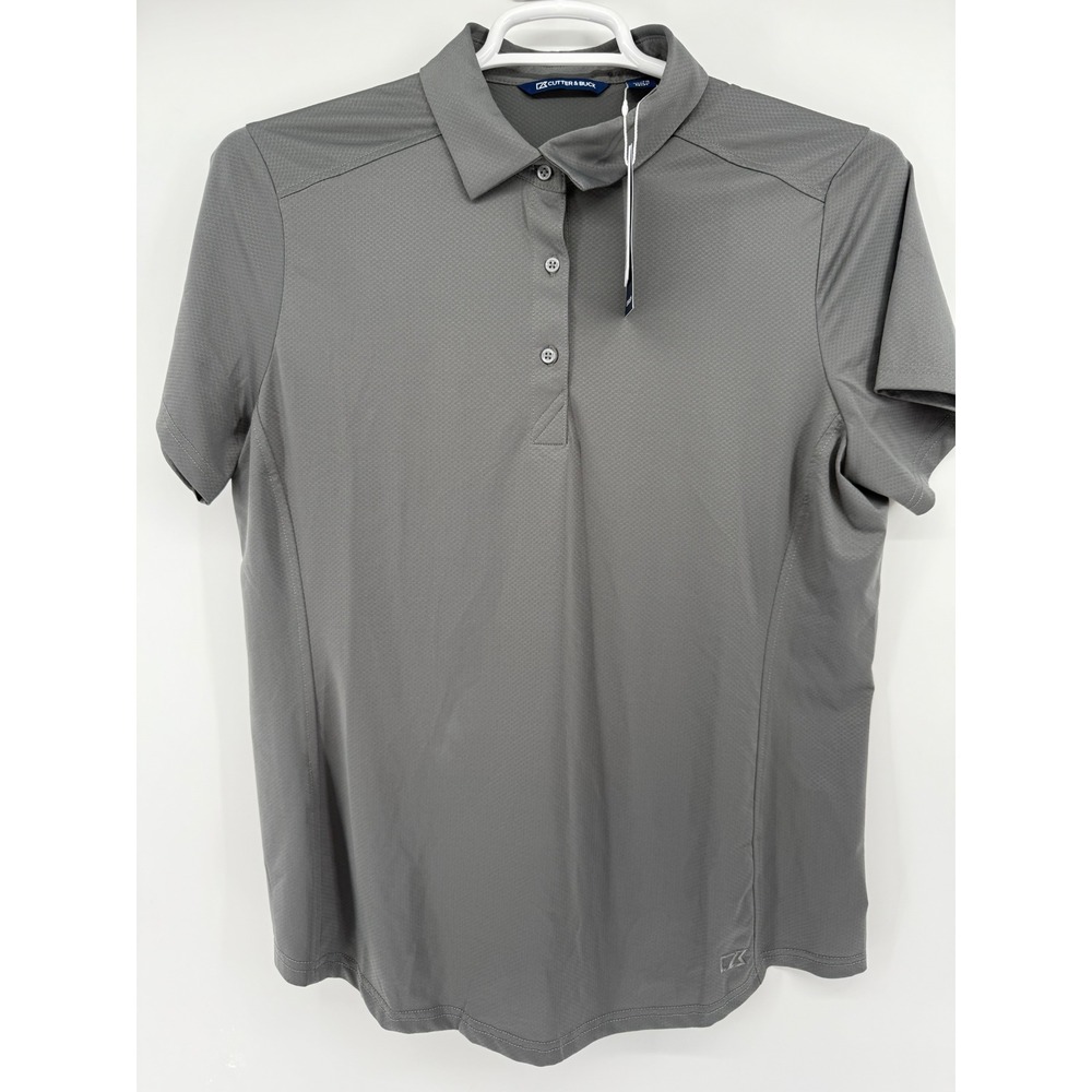 Cutter & Buck Womens XL Gray DryTec 50+ UPF Polo Shirt Short‎ Sleeve Top NWT